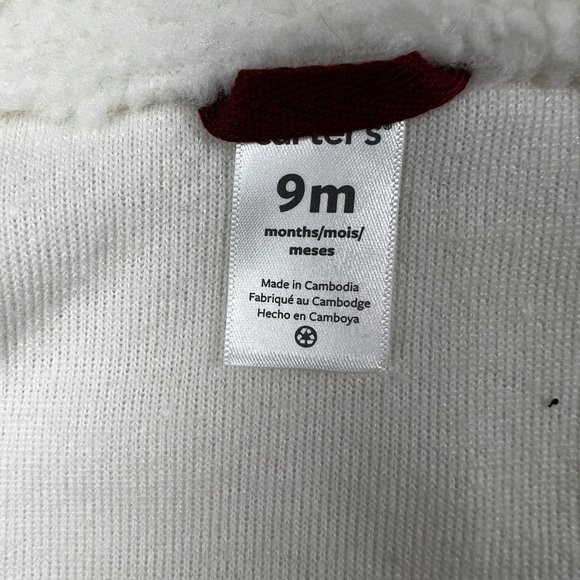 Carter's NWT Infant Sherpa Vest Sz 9M  Zip Front Front Pocket Sleeveless - Picture 4 of 4